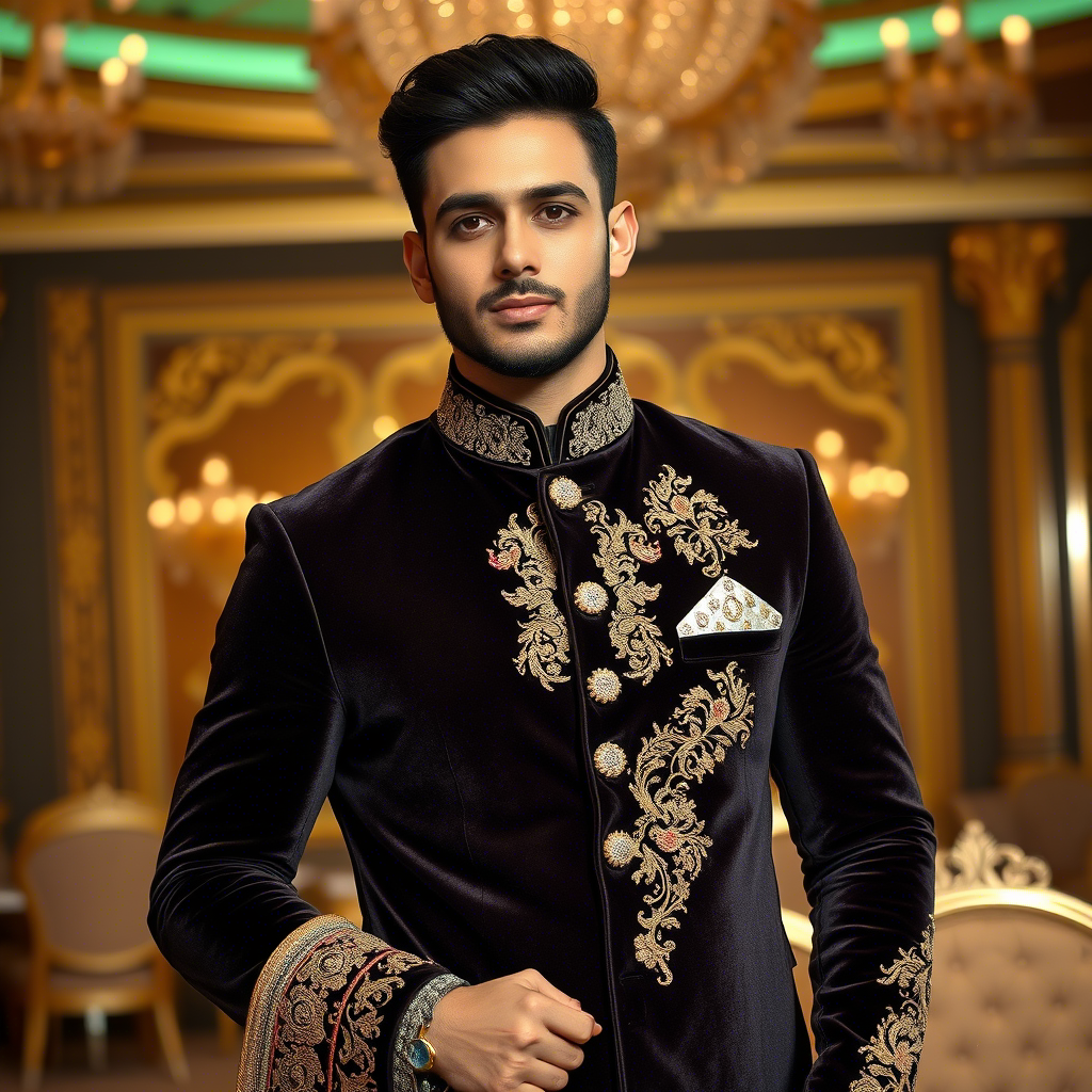 Modern Velvet Sherwani