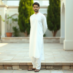 Classic White Cotton Shalwar Kameez