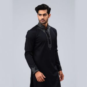 Embroidered Black Shalwar Kameez